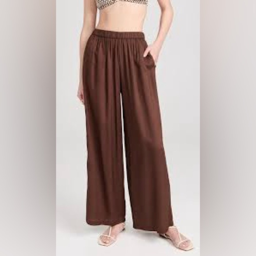 Basement Wide Leg Pants Size S – Chocolate Brown – Rayon/Nylon Blend